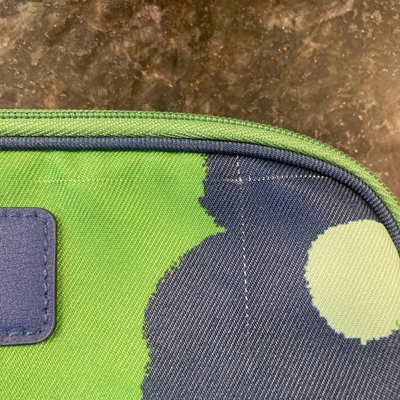 Clinique x Kate spade blue green floral mini makeup cosmetic bag - Picture 3 of 4